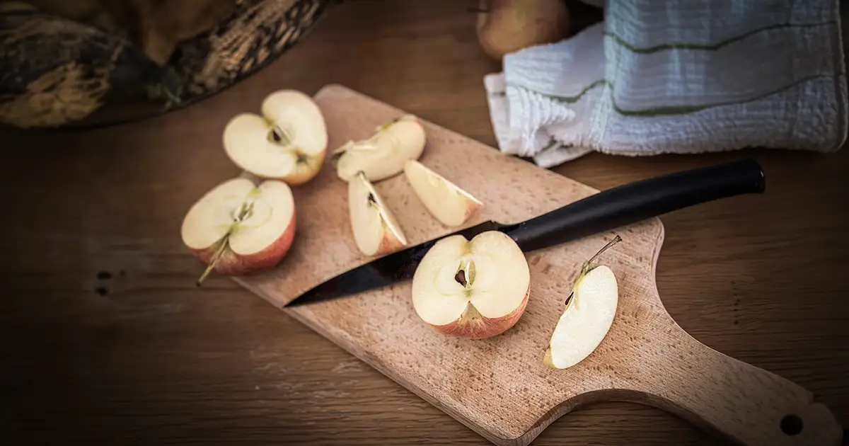 Sliced apples ready to be baked into a pie