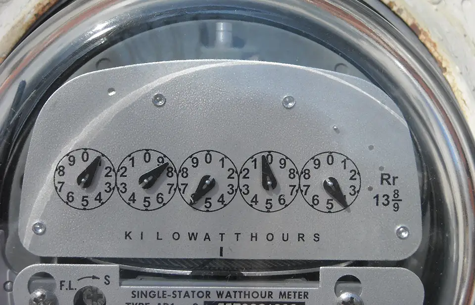 An electrical meter outside a home