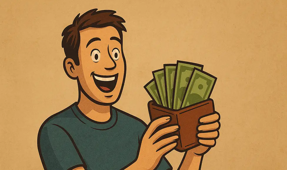 A happy homeowner that has more money due to saving money on thermostat