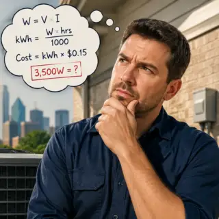 How many watts does an air coinditioner use in Dallas?