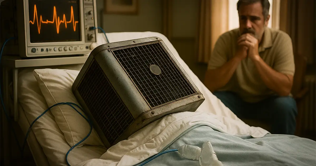 Homeowner watches helplessly as his air conditioner is on life support.